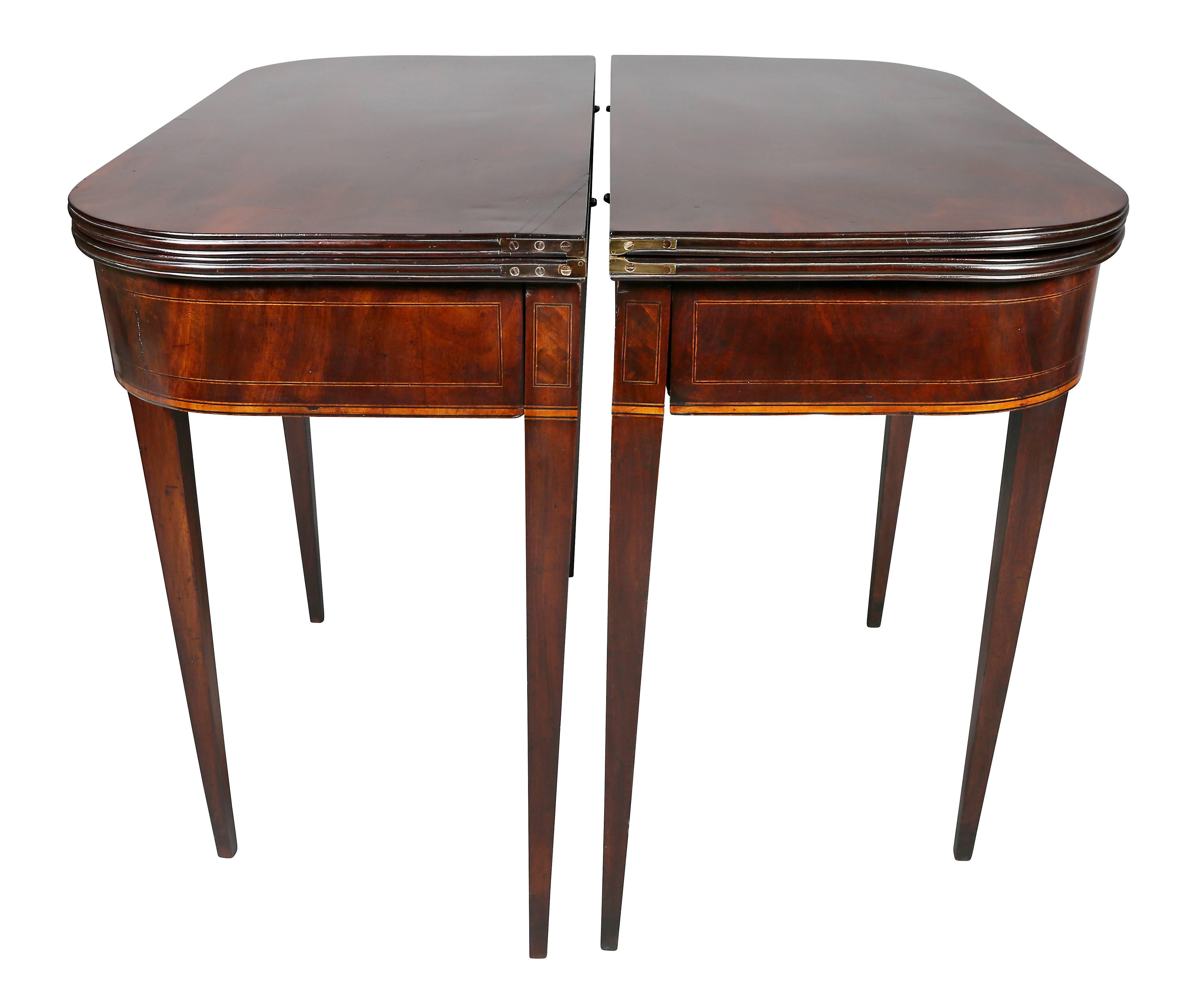 Pair of George III Mahogany Games Tables 3