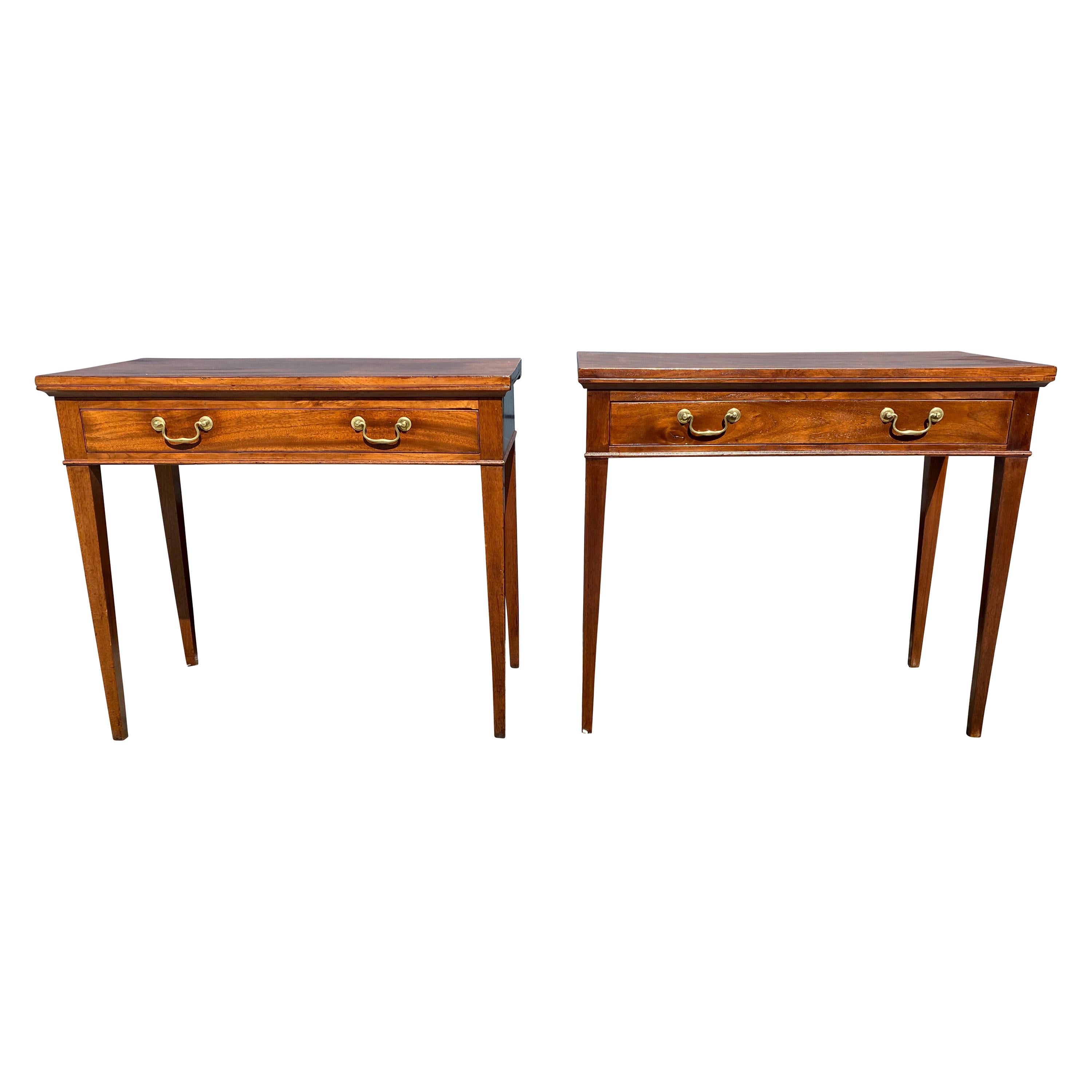 Pair of George III Mahogany Games Tables For Sale