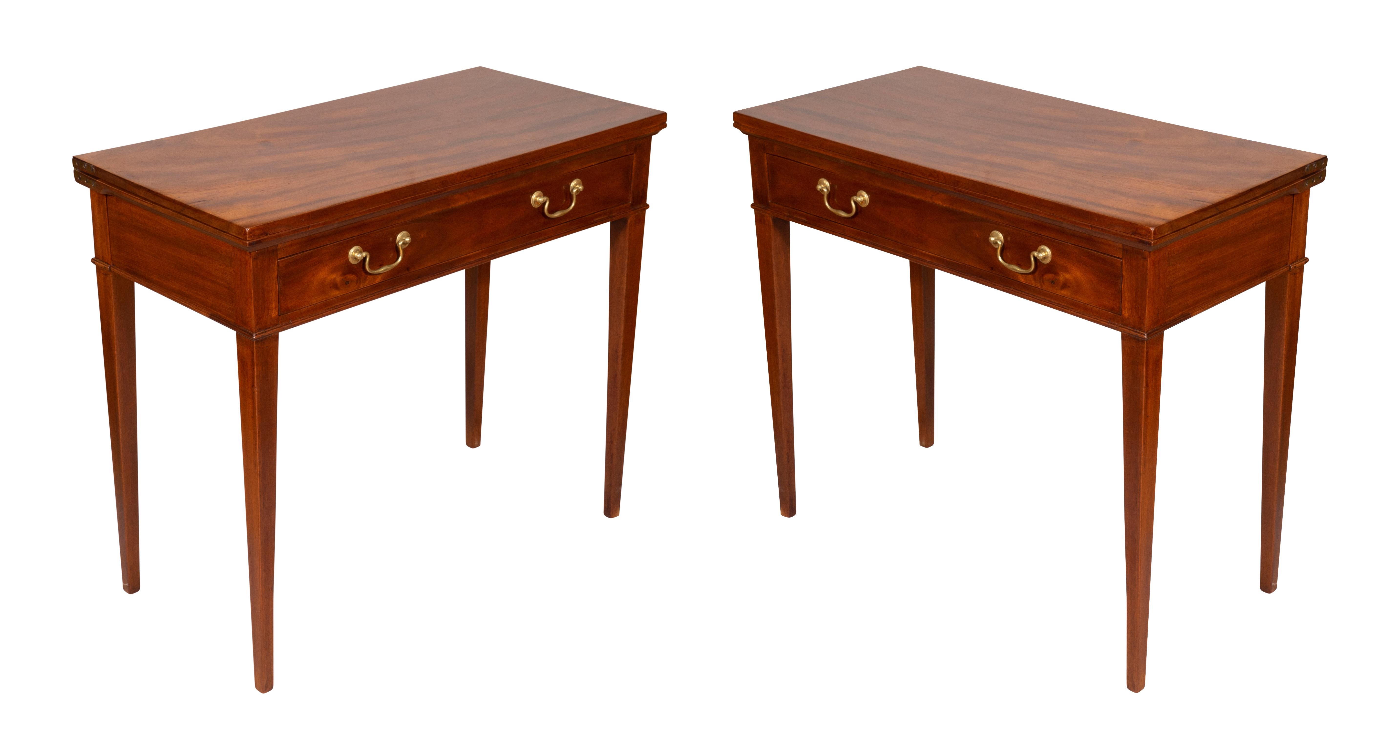 Pair of George III Mahogany Games Tables For Sale