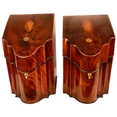 Pair of George III Mahogany Knife Boxes