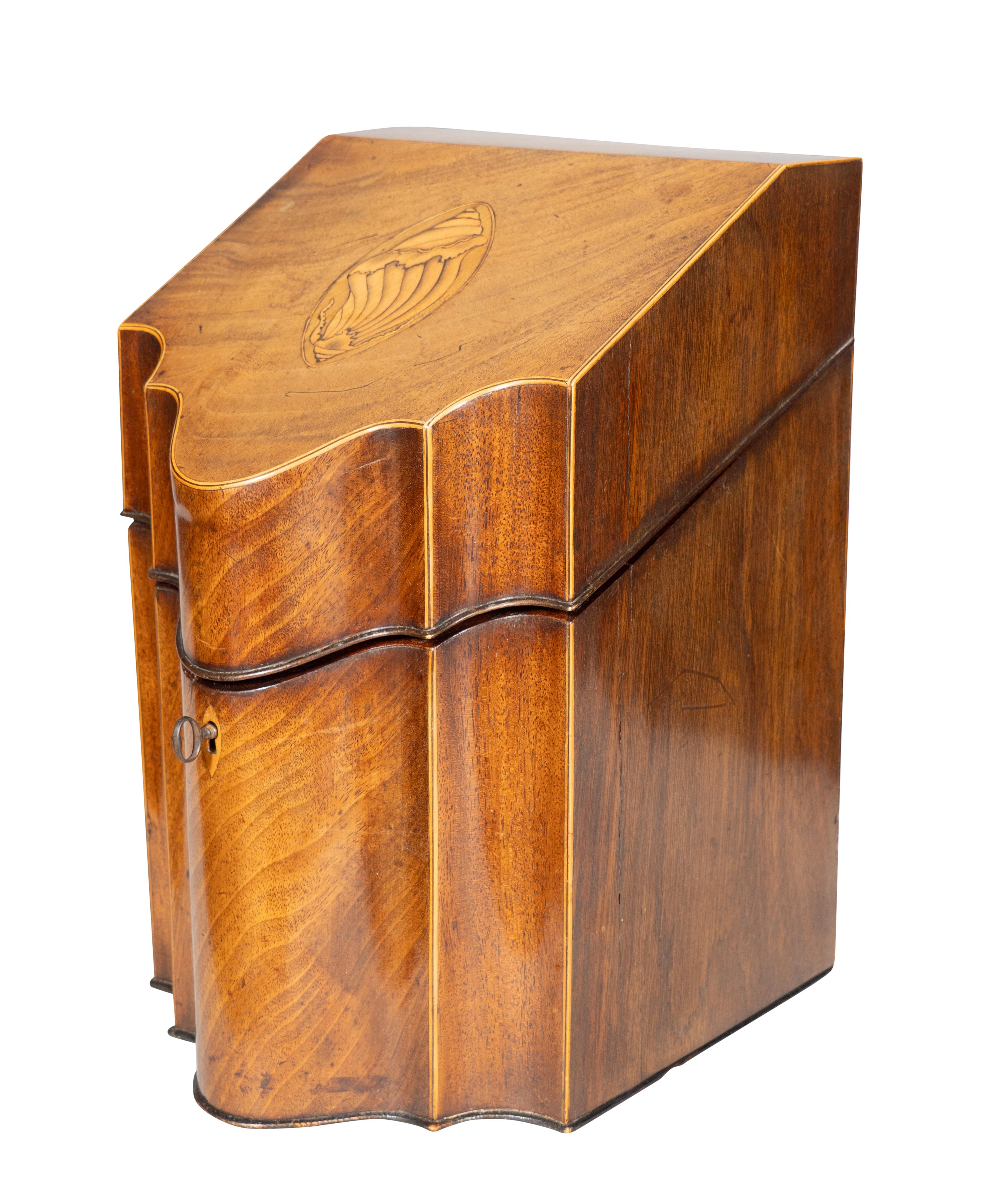 Pair Of George III Mahogany Knifeboxes For Sale 5