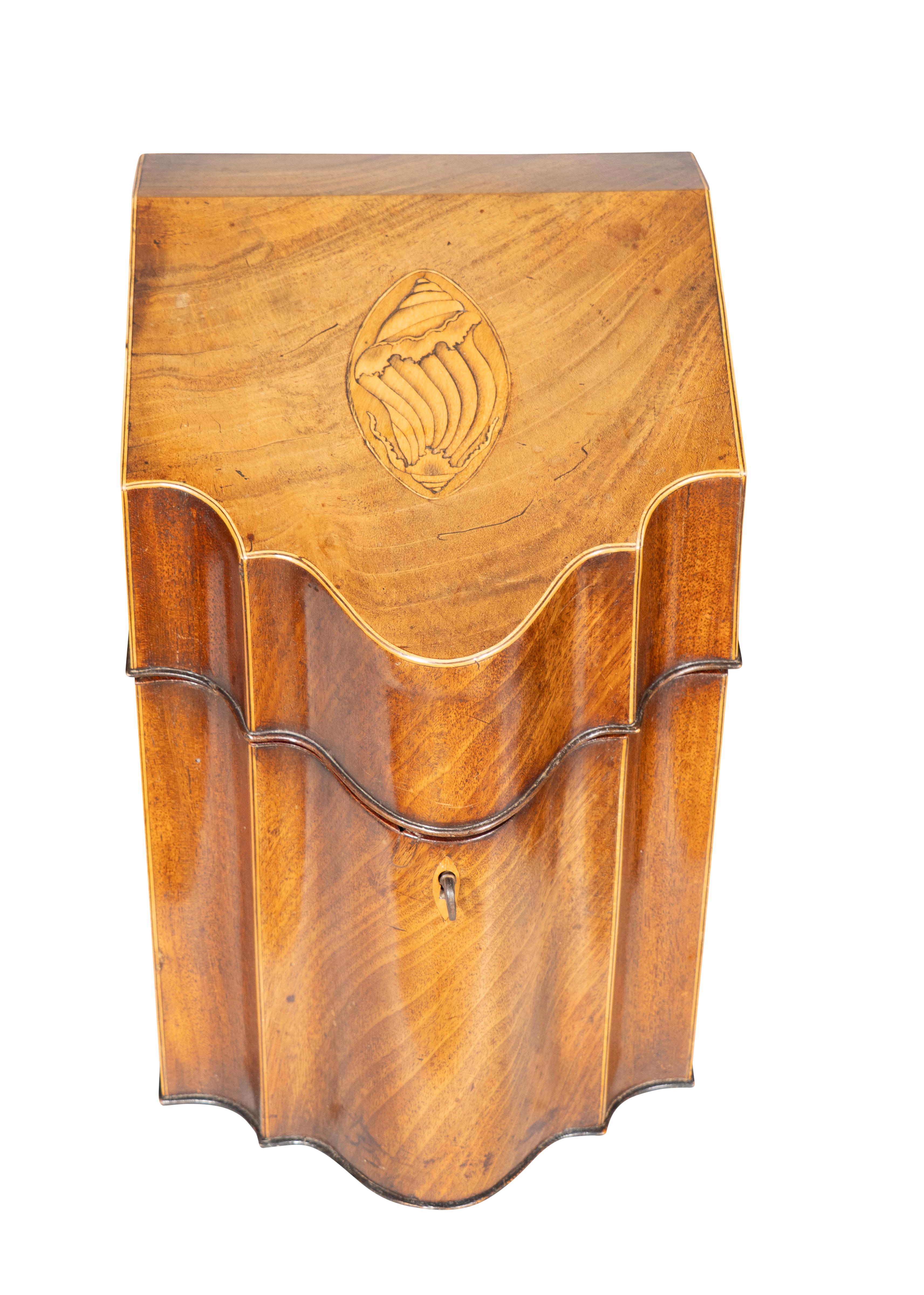 English Pair Of George III Mahogany Knifeboxes For Sale