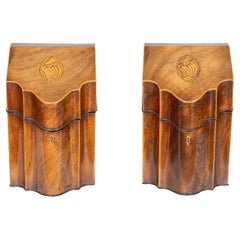 Pair Of George III Mahogany Knifeboxes