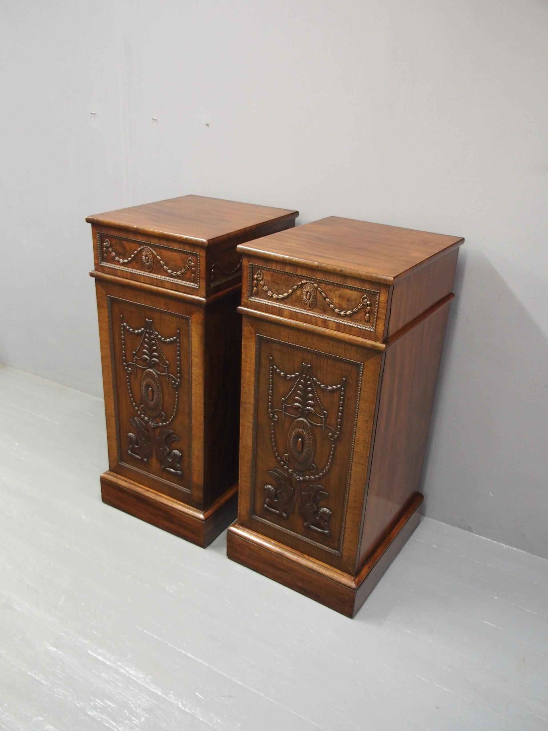 Pair of George III Mahogany Pedestals For Sale 1