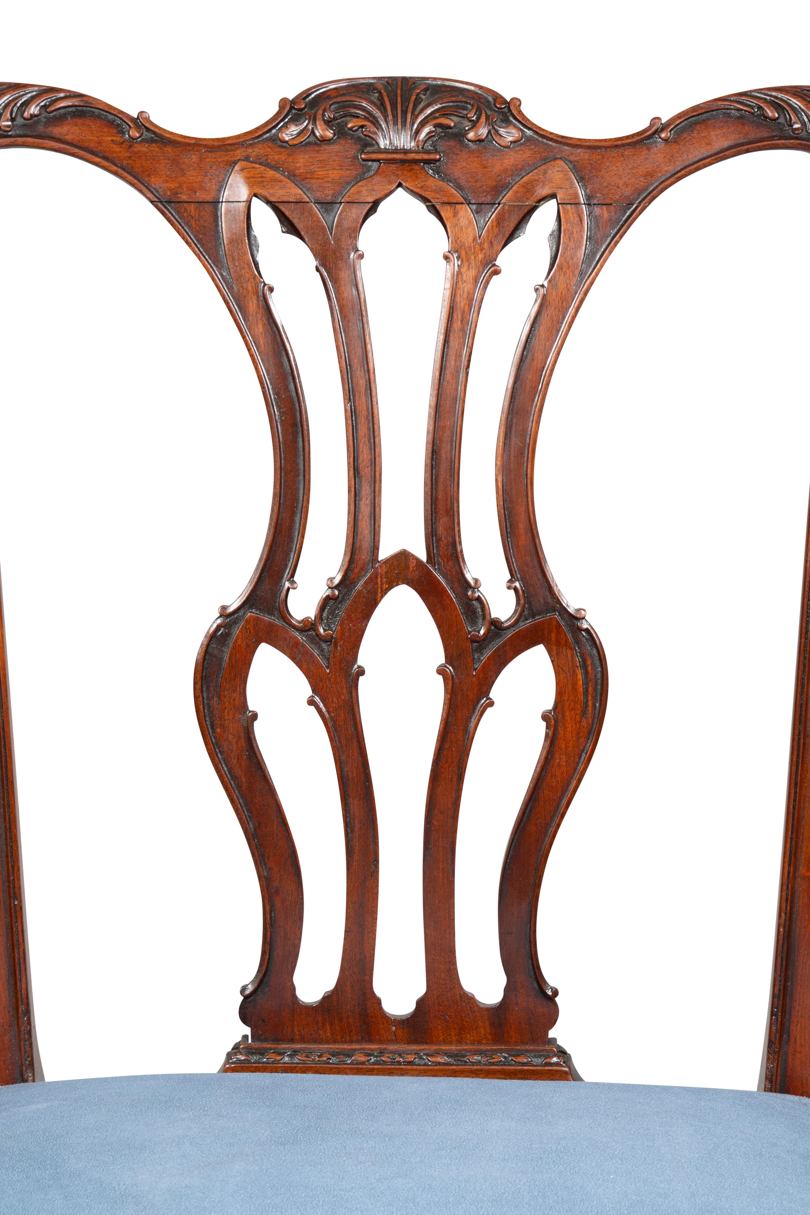 Pair Of George III Mahogany Side Chairs For Sale 5