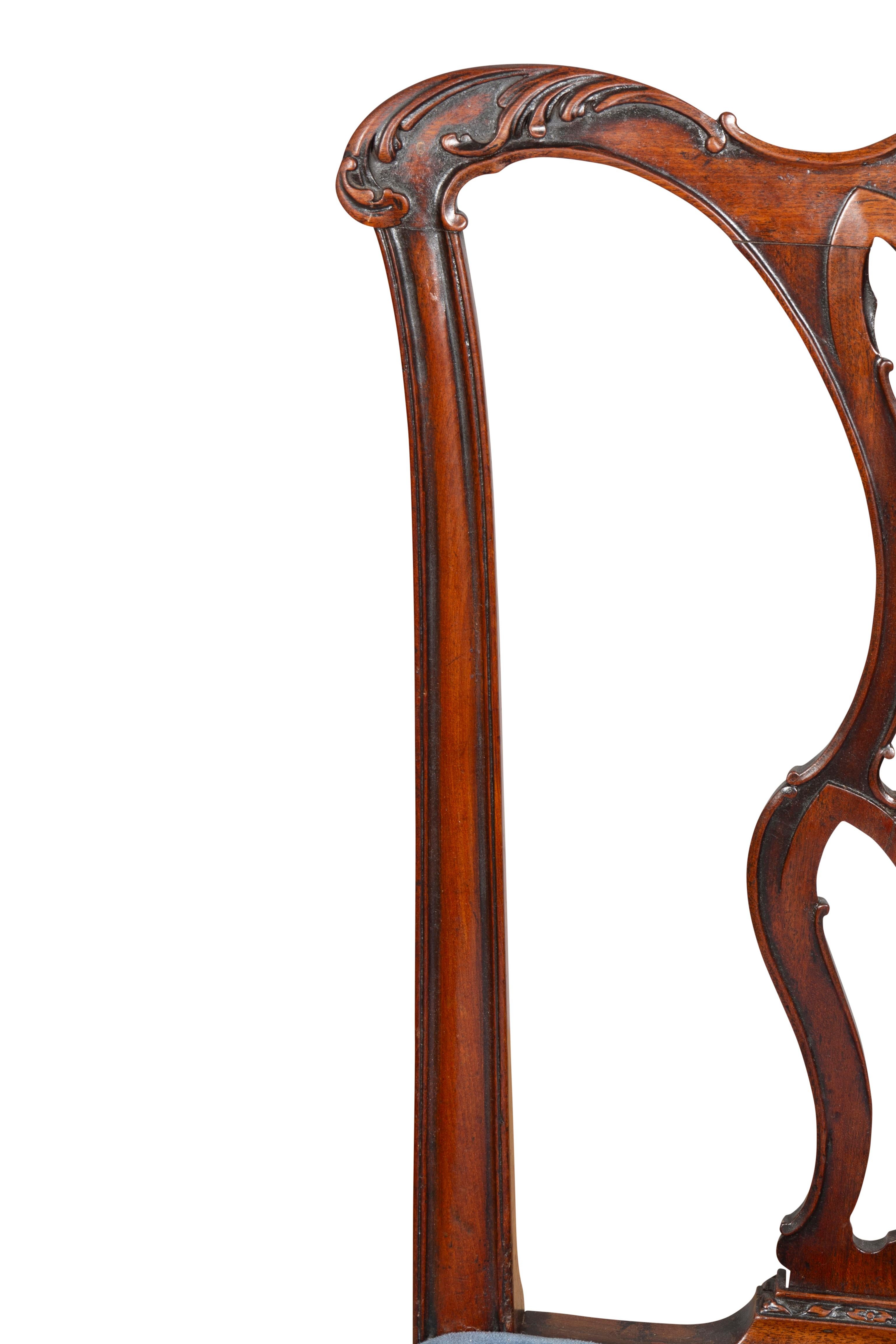 Pair Of George III Mahogany Side Chairs For Sale 10