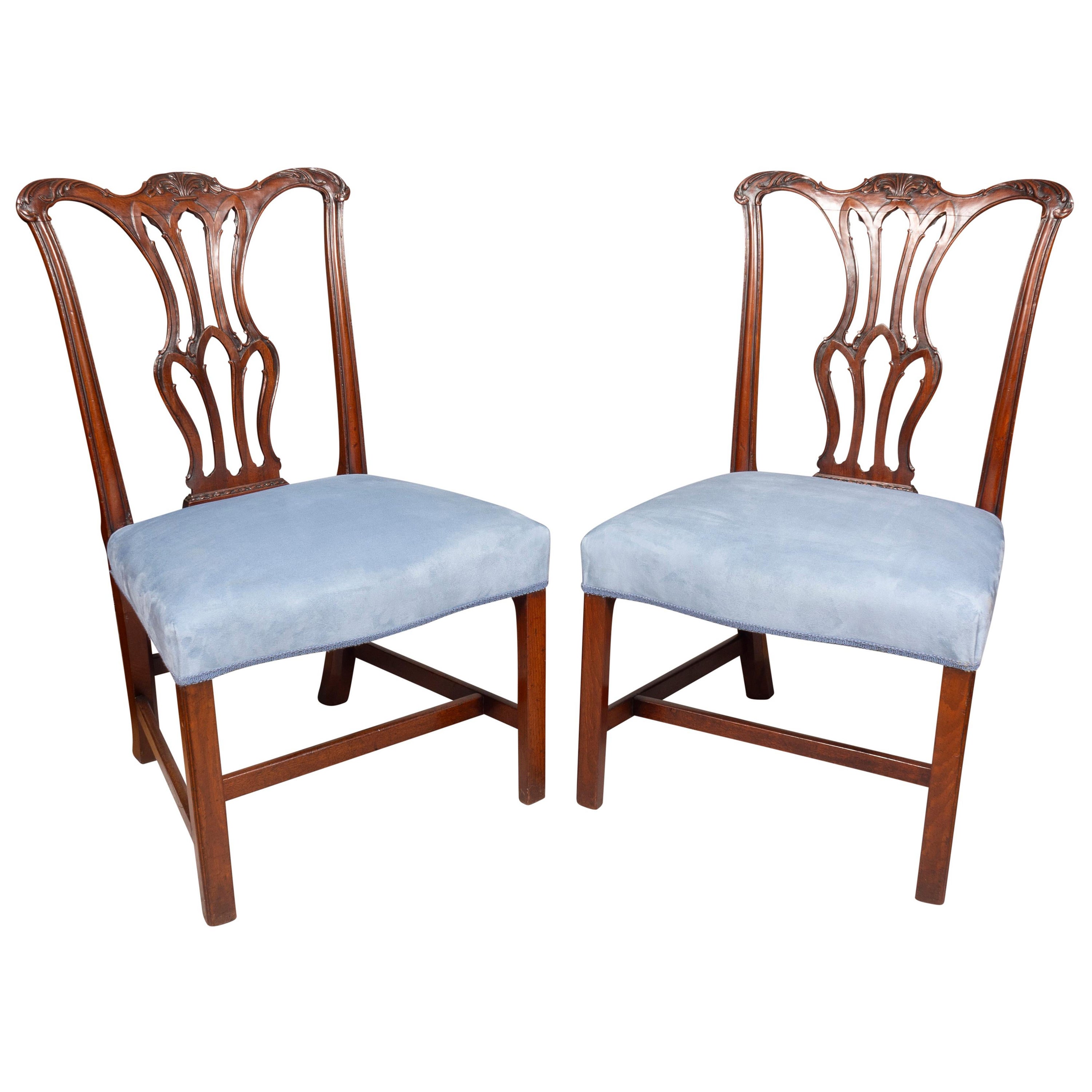 Paar Beistellstühle aus Mahagoni von George III