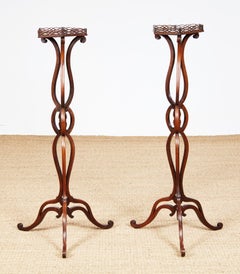 Pair of George III Mahogany Torcheres