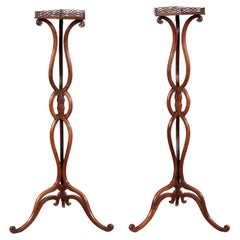 Pair of George III Mahogany Torcheres