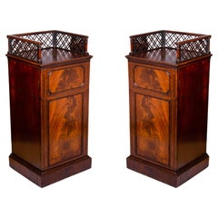 Antique Pair of George III Mahogany Urn Pedestals