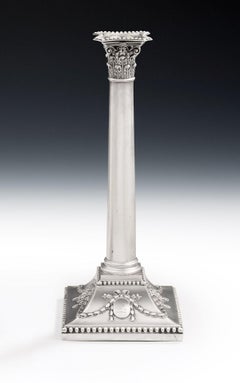 Pair of George III Neo Classical Candlesticks Made in London by John Carter 1771