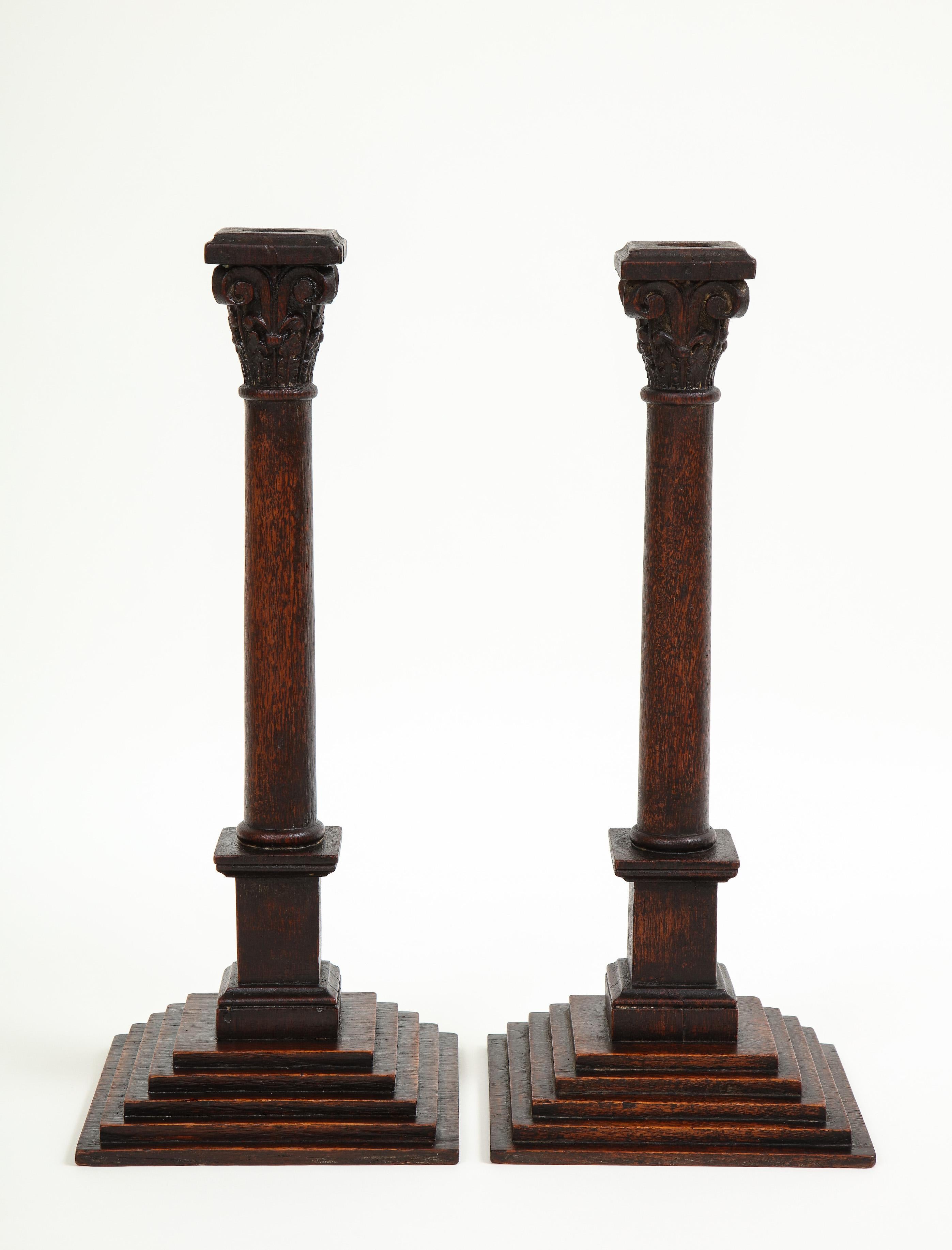 English Pair of George III Neoclassical Candlesticks For Sale