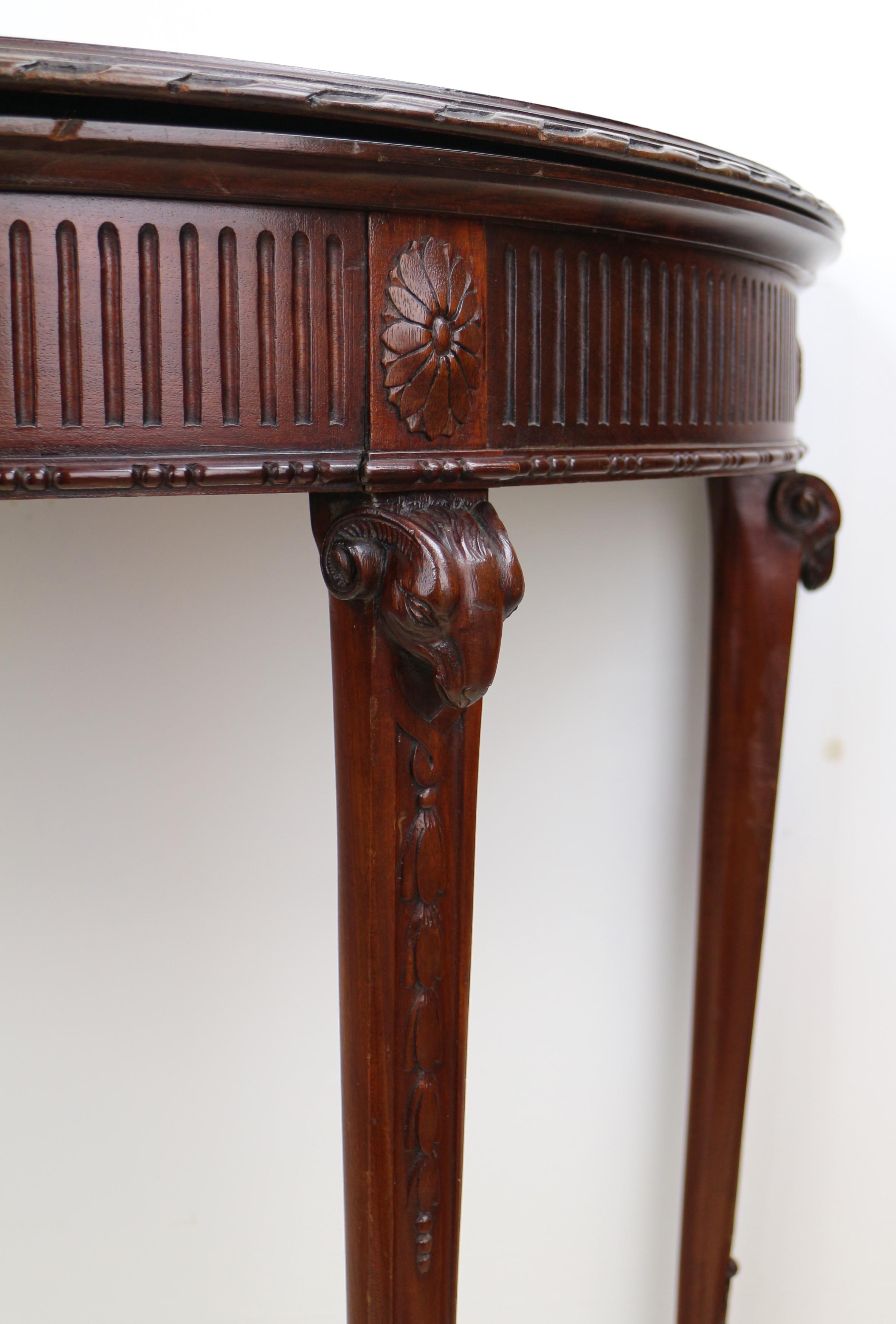 Pair of George III Neoclassical Style Mahogany Demi-Lune Card Tables, circa 1900 12