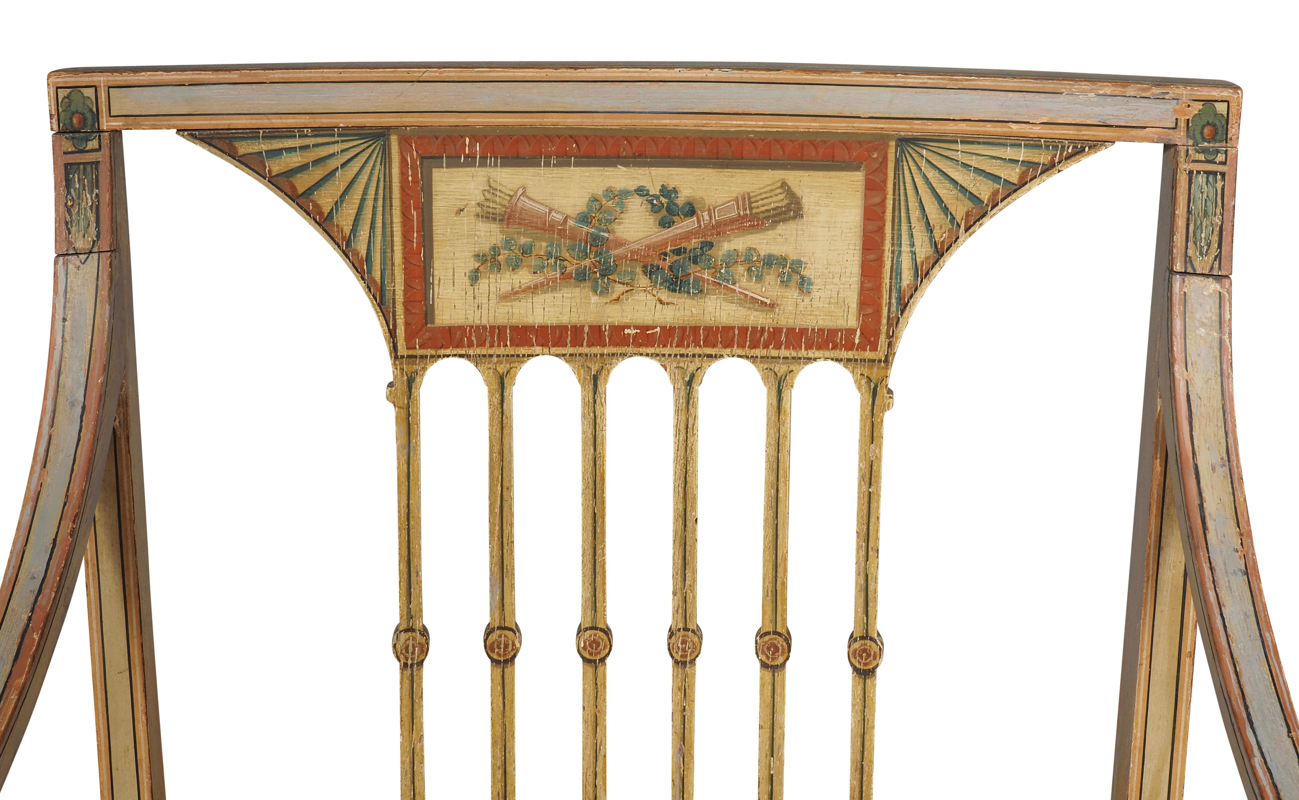 Paire de fauteuils peints George III en vente 4