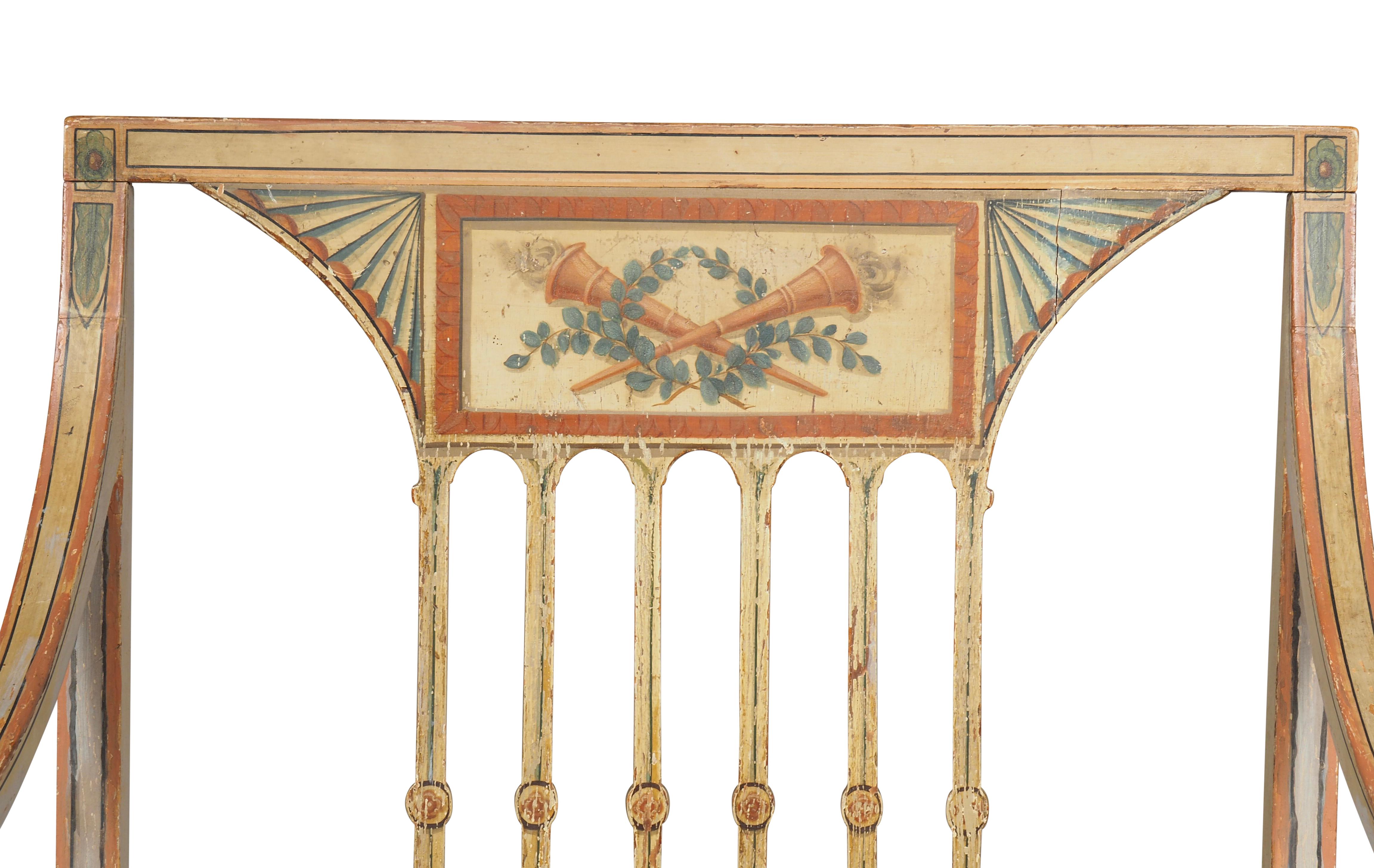 Paire de fauteuils peints George III en vente 9