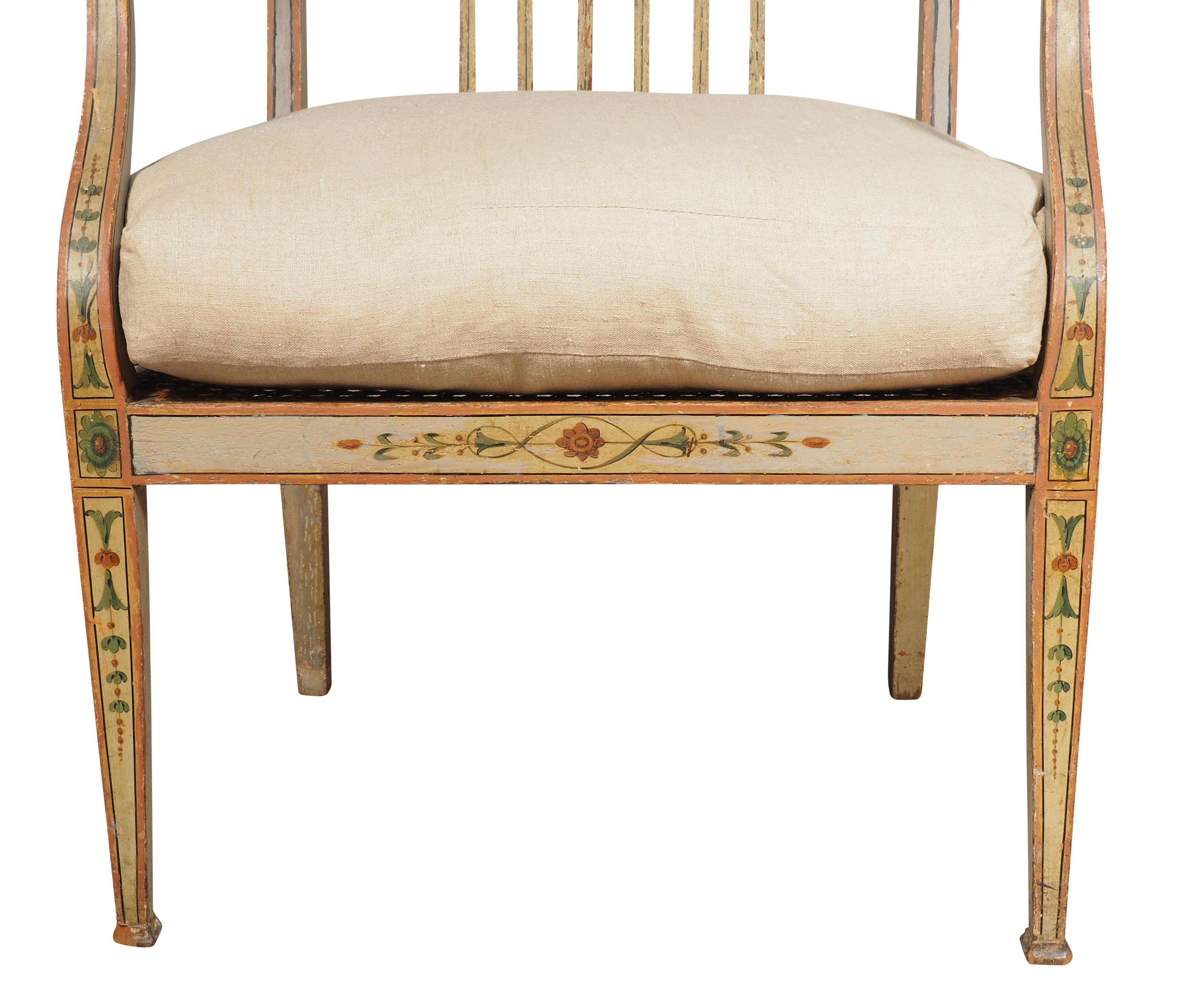 Paire de fauteuils peints George III en vente 10