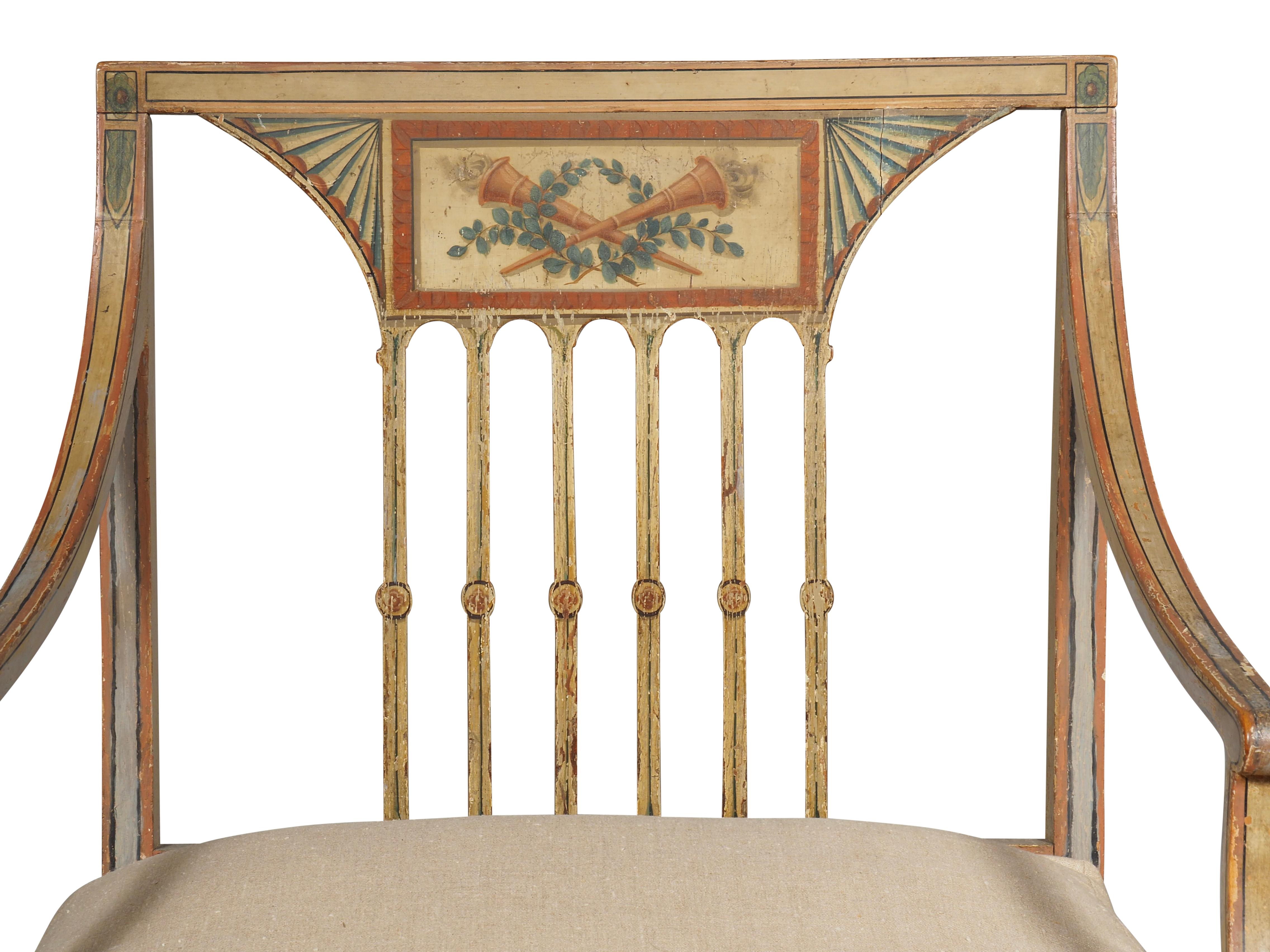 Paire de fauteuils peints George III en vente 11