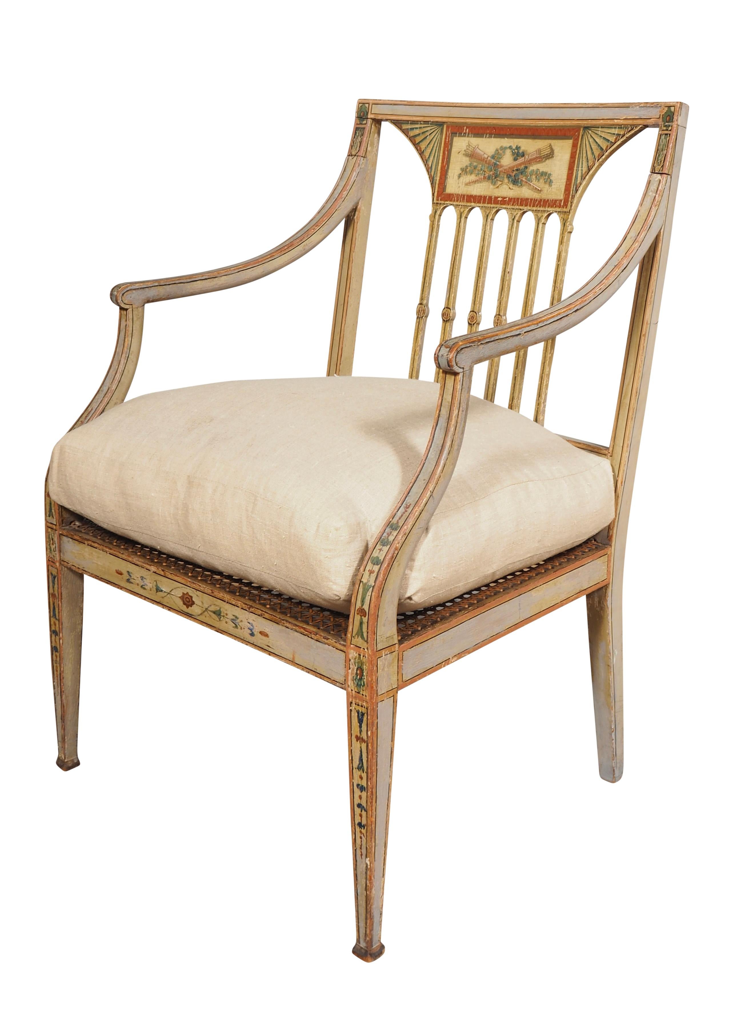 Paire de fauteuils peints George III en vente 1