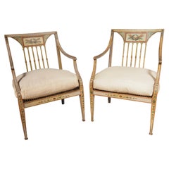 Pair Of George III Painted Armchairs