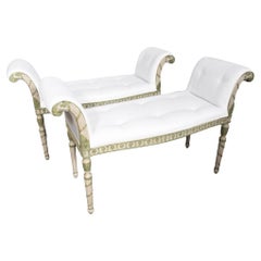 Pair Of George III Painted Window Benches