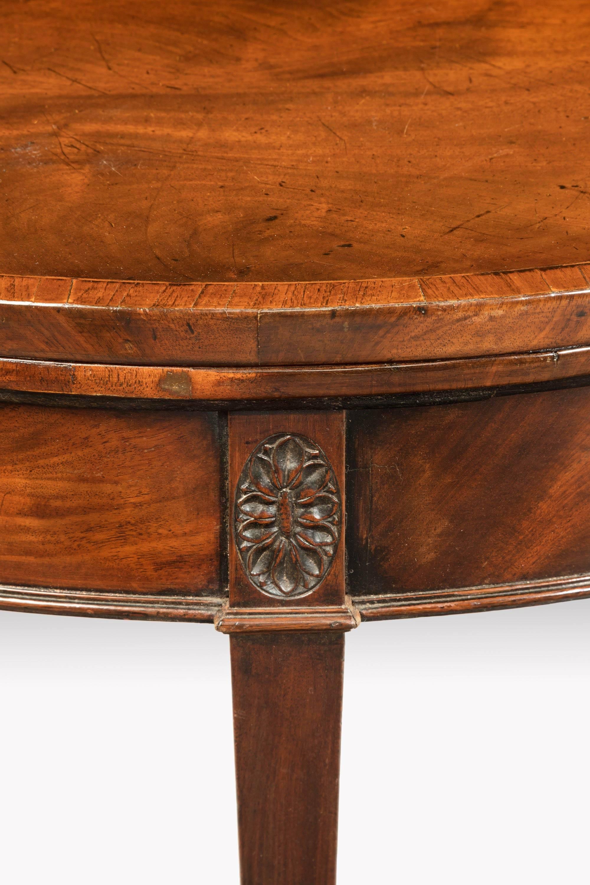English Pair of George III Period Mahogany Card and Tea Tables For Sale
