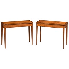 Pair of George III Period Satinwood Card and Tea Tables