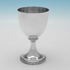 Pair of George III period sterling silver goblets by Charles Fox London 1806