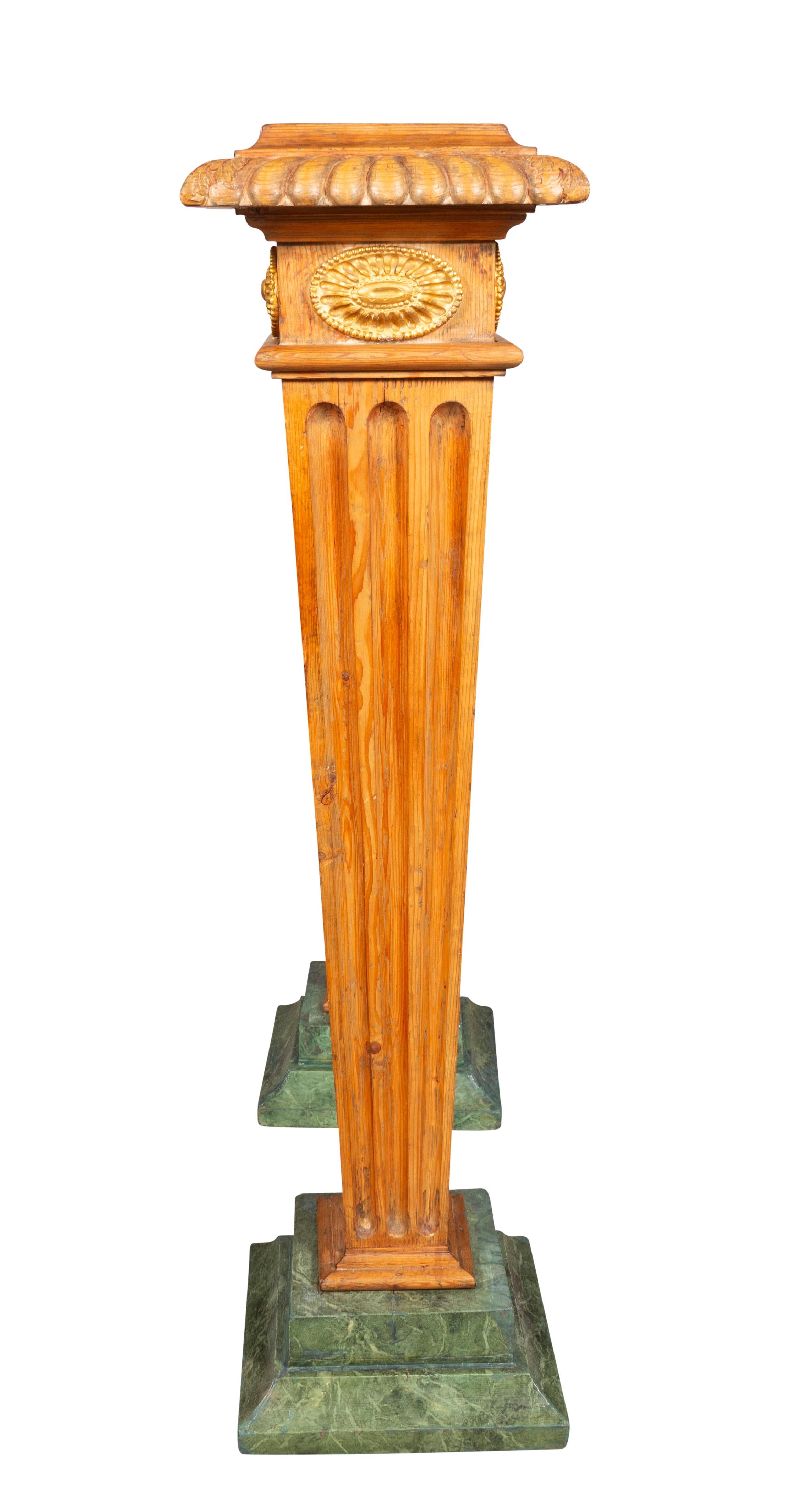 English Pair Of George III Pine Pedestals For Sale