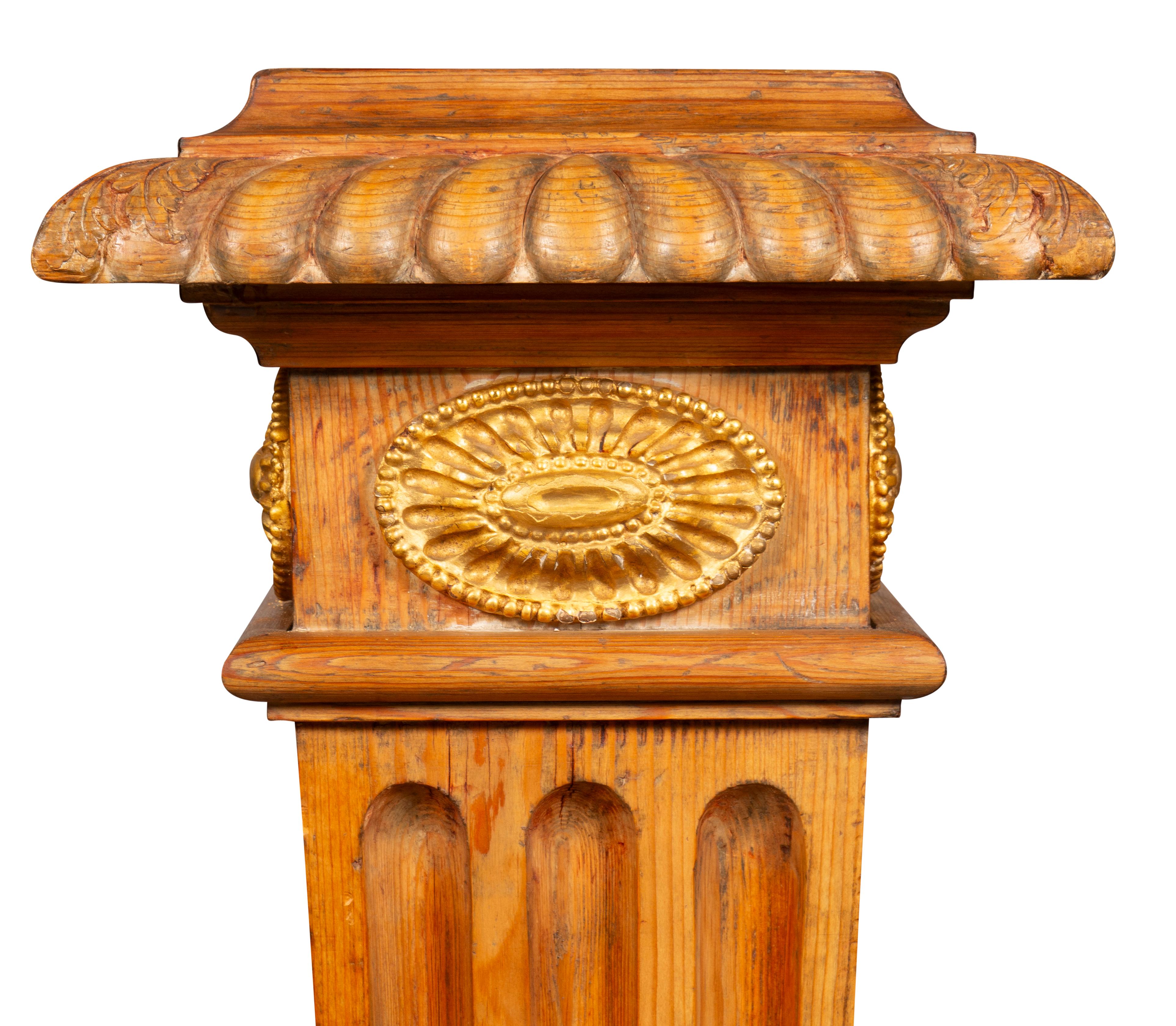 Faux Bois Pair Of George III Pine Pedestals For Sale