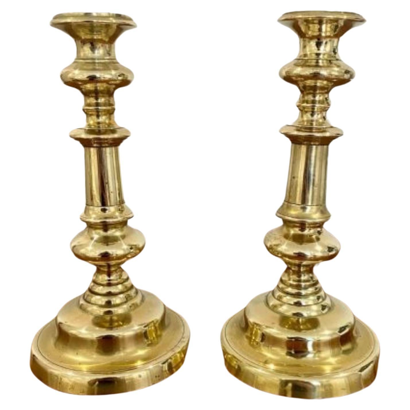 Pair Of George III Quality Brass Candlesticks 