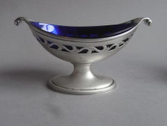 Pair of George III Salt Cellars Made in London by Robert Hennell, 1792