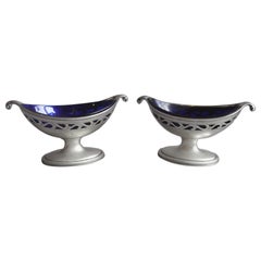 Pair of George III Salt Cellars Made in London by Robert Hennell, 1792