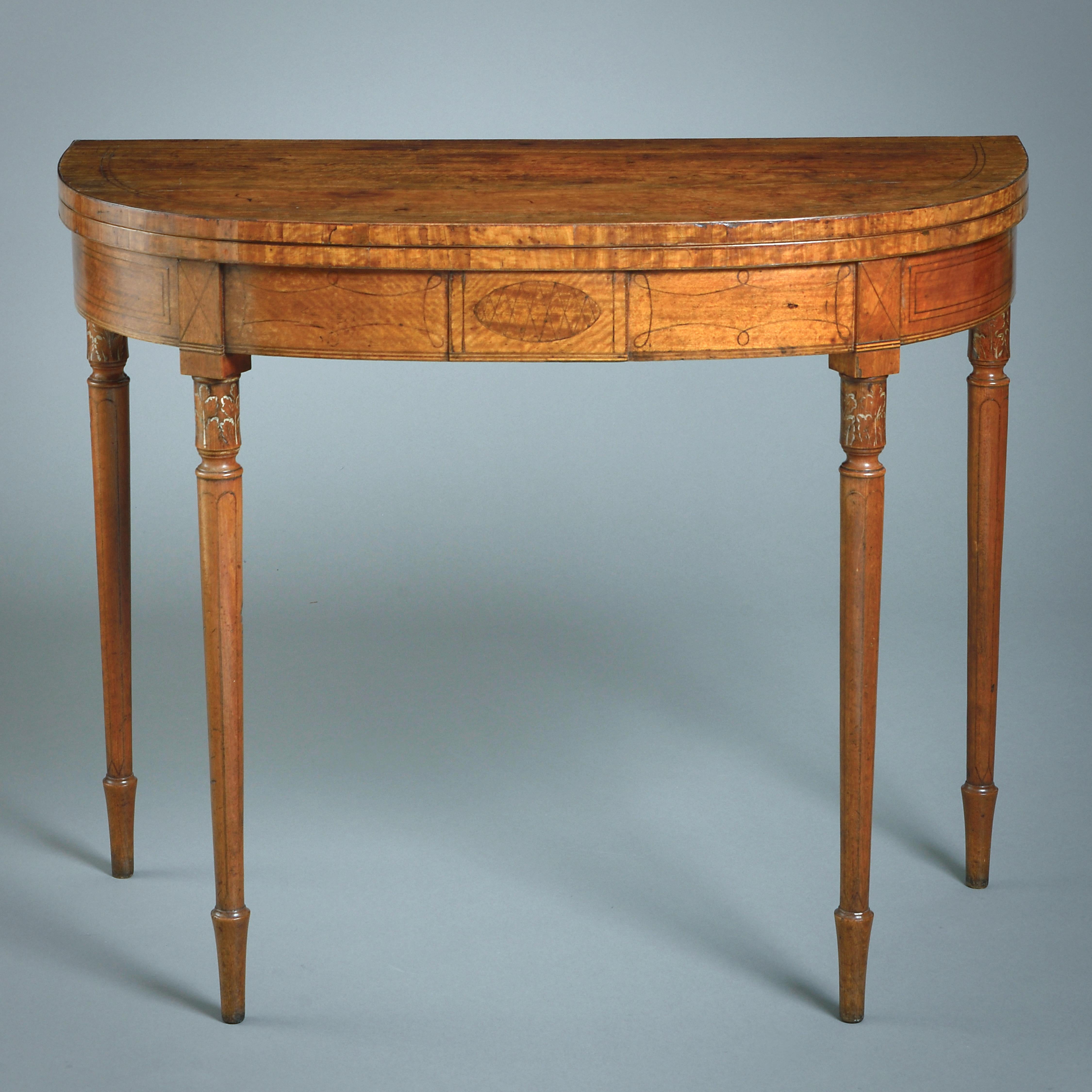 Pair of George III Satinwood Card-Tables In Good Condition In London, GB