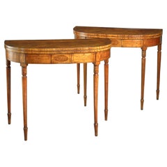 Pair of George III Satinwood Card-Tables