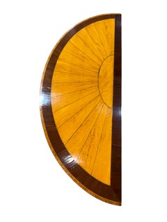 Pair of George III Satinwood Demilune Console Tables, Circa 1810 (