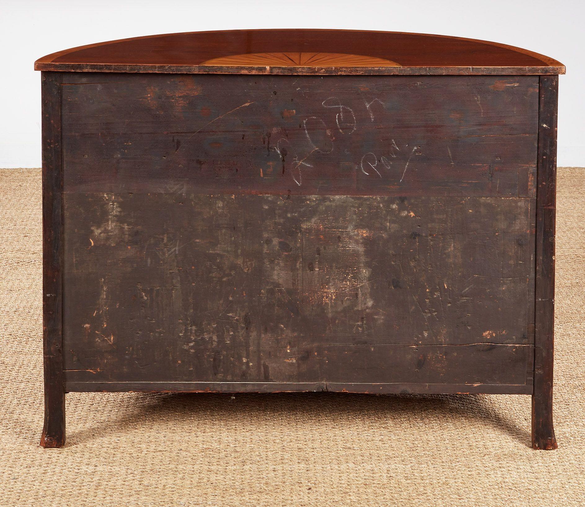 Pair of George III Satinwood Inlaid Demilune Console Cabinets For Sale 8