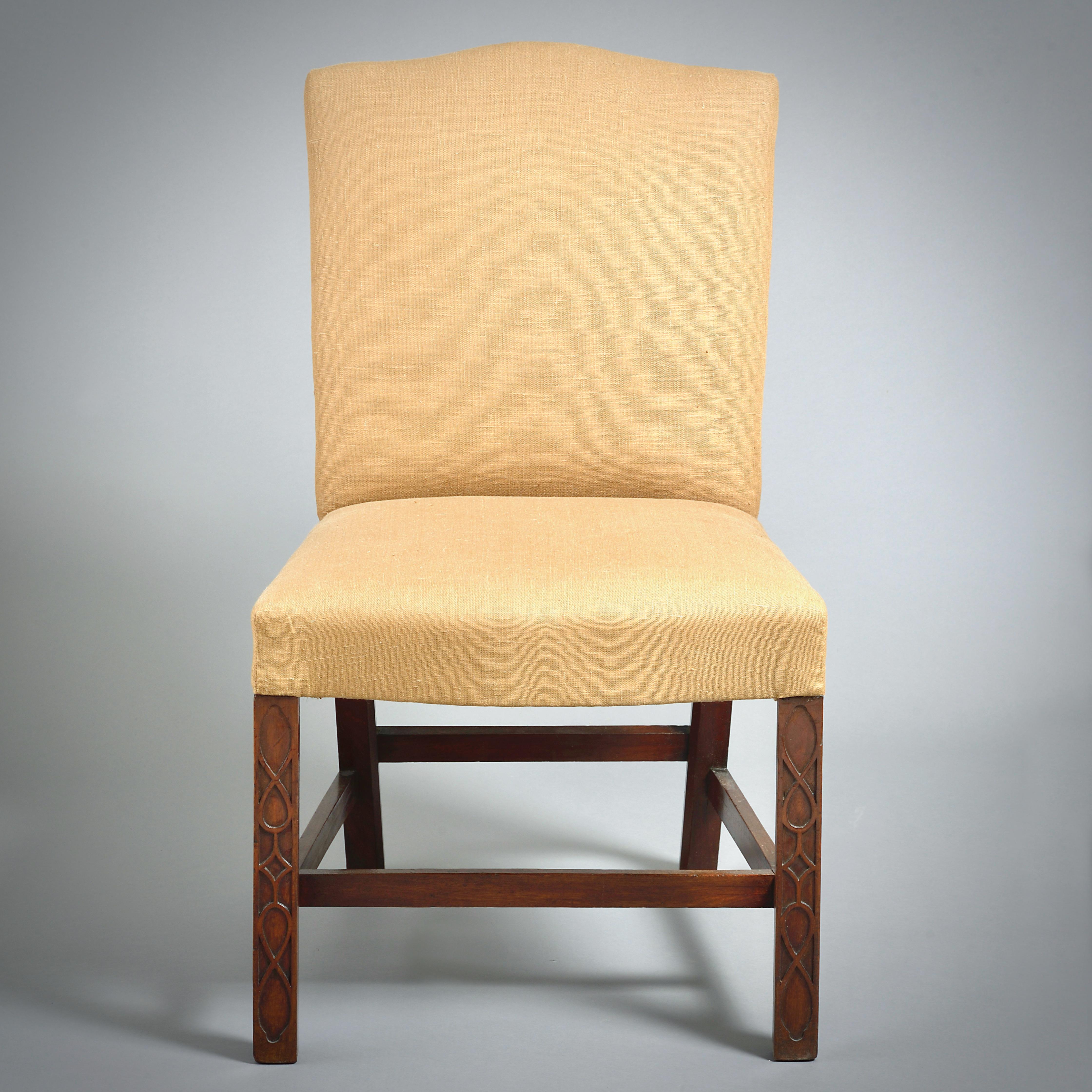 18th Century and Earlier Pair of George III Scottish Mahogany Side Chairs For Sale