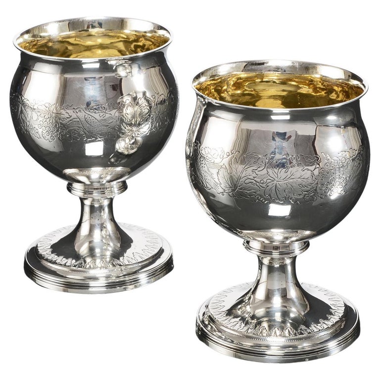 Pair of III Silver Goblets, 1814 For Sale at 1stDibs