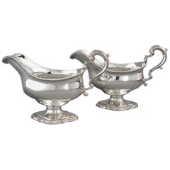 Pair of George III Silver Sauce Boats, London, 1761