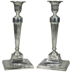 Pair of George III Sterling Candlesticks
