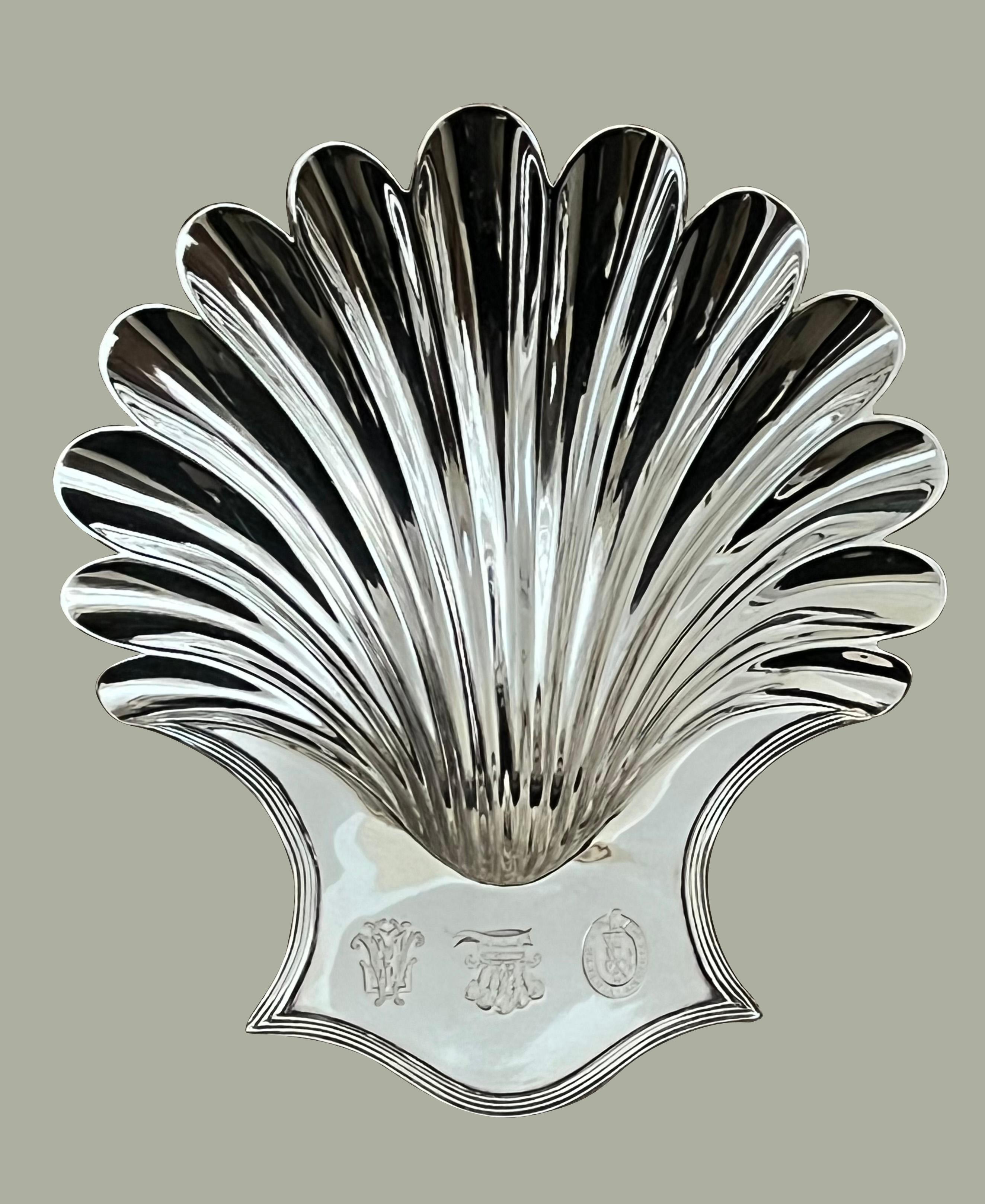 Pair of George III Sterling Silver Butter Shells by Bateman Family, London 1802 1