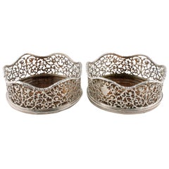 Pair of George III Sterling Silver Wine Coasters