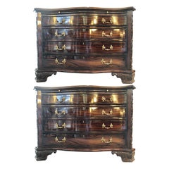 Pair of George III Style Chests of Drawers, Nightstands or Commodes, Mahogany