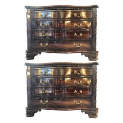 Pair of George III Style Chests of Drawers, Nightstands or Commodes, Mahogany