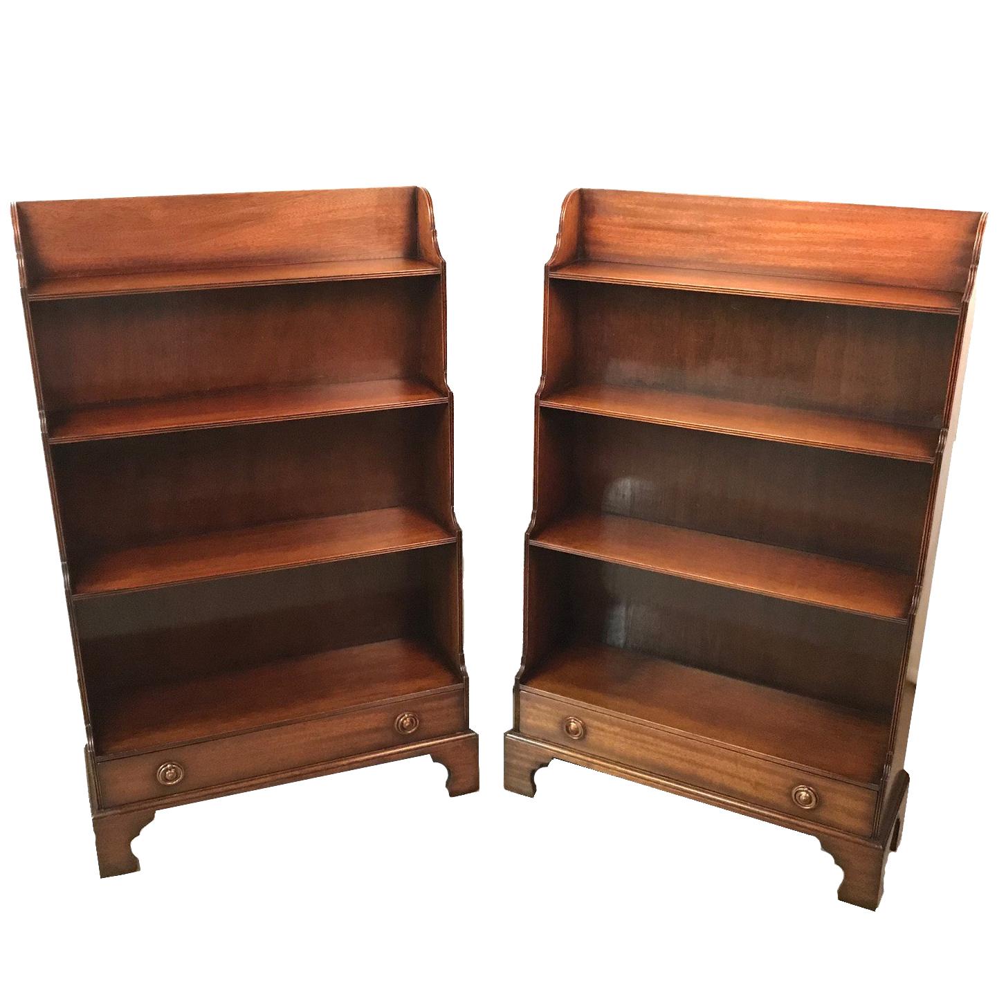 Pair of George III Style Dwarf Mahogany Bookcases by Arthur Brett