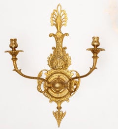 Pair of George III Style Gilt Bronze Candle Sconces