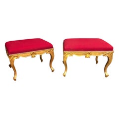 Pair of George III Style Gilt Stools