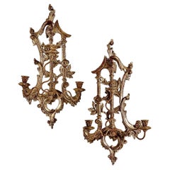 Pair of George III-Style Giltwood Sconces
