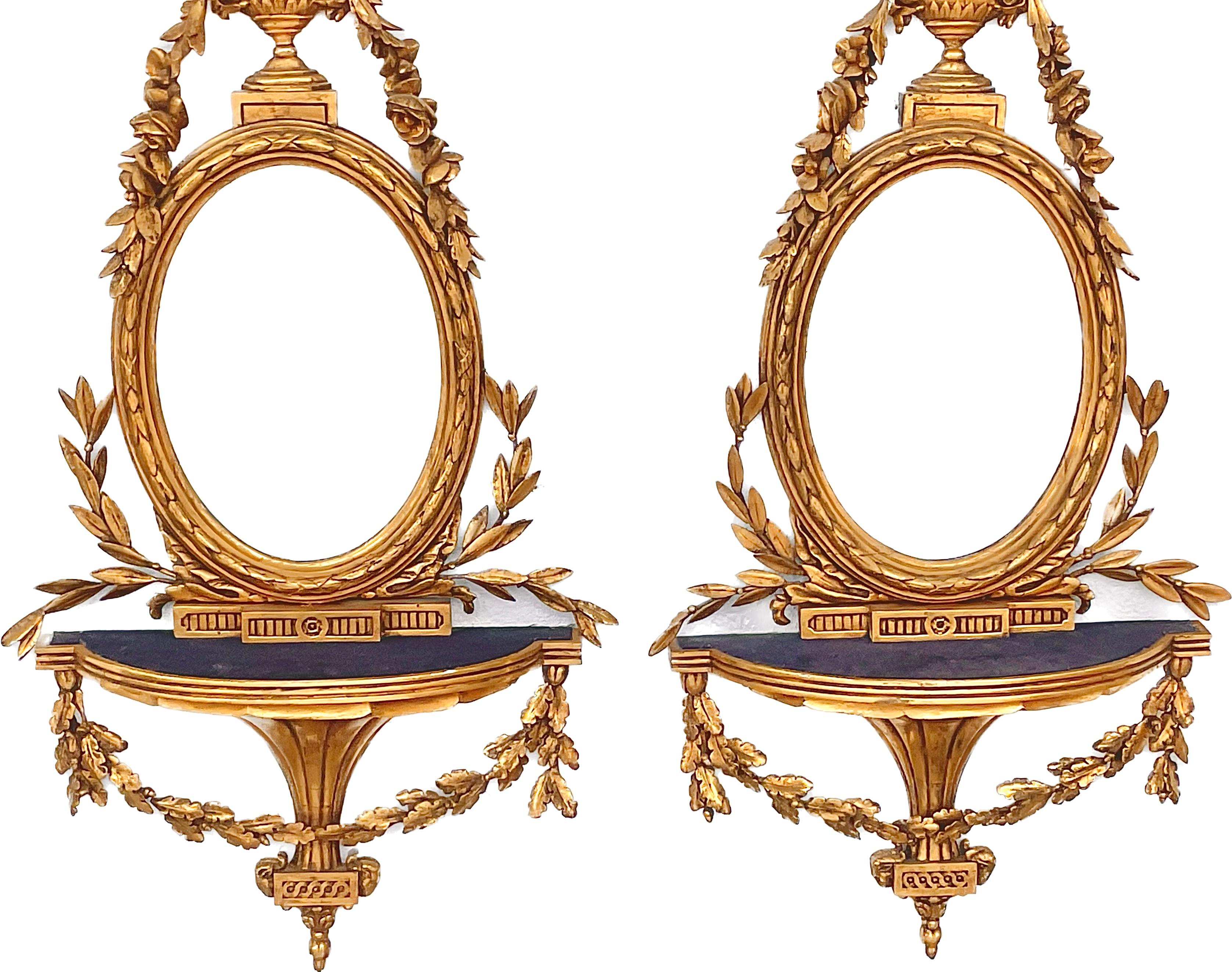 Pair Of George III Style Giltwood Girandole Mirrors For Sale 9