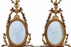 Pair Of George III Style Giltwood Girandole Mirrors